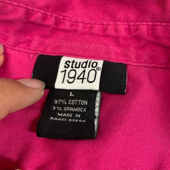 Vintage Pink collared short sleeve bunched top - Picture 2 of 4